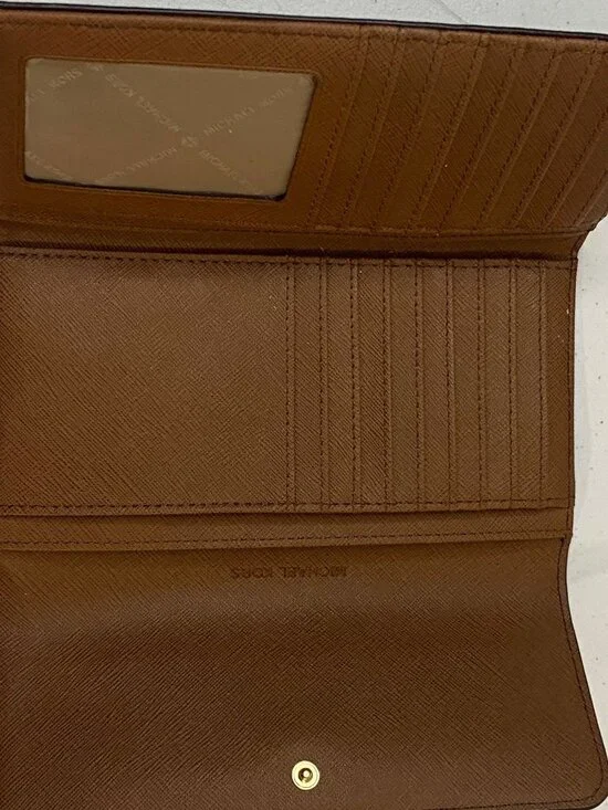 Michael Kors Travel Wallet Brown MK Signature PVC Zip Snap Clutch - Picture 4 of 11